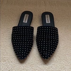 Steve Madden Black Suede Mules